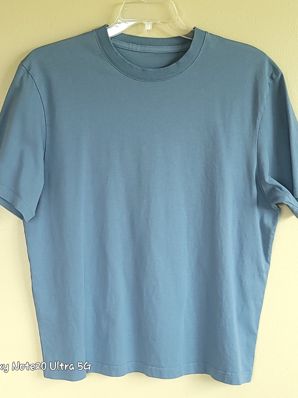 Lululemon Fundamental Tee Sz-Large Blue Grey Short Sleeve Pristine Worn Once
